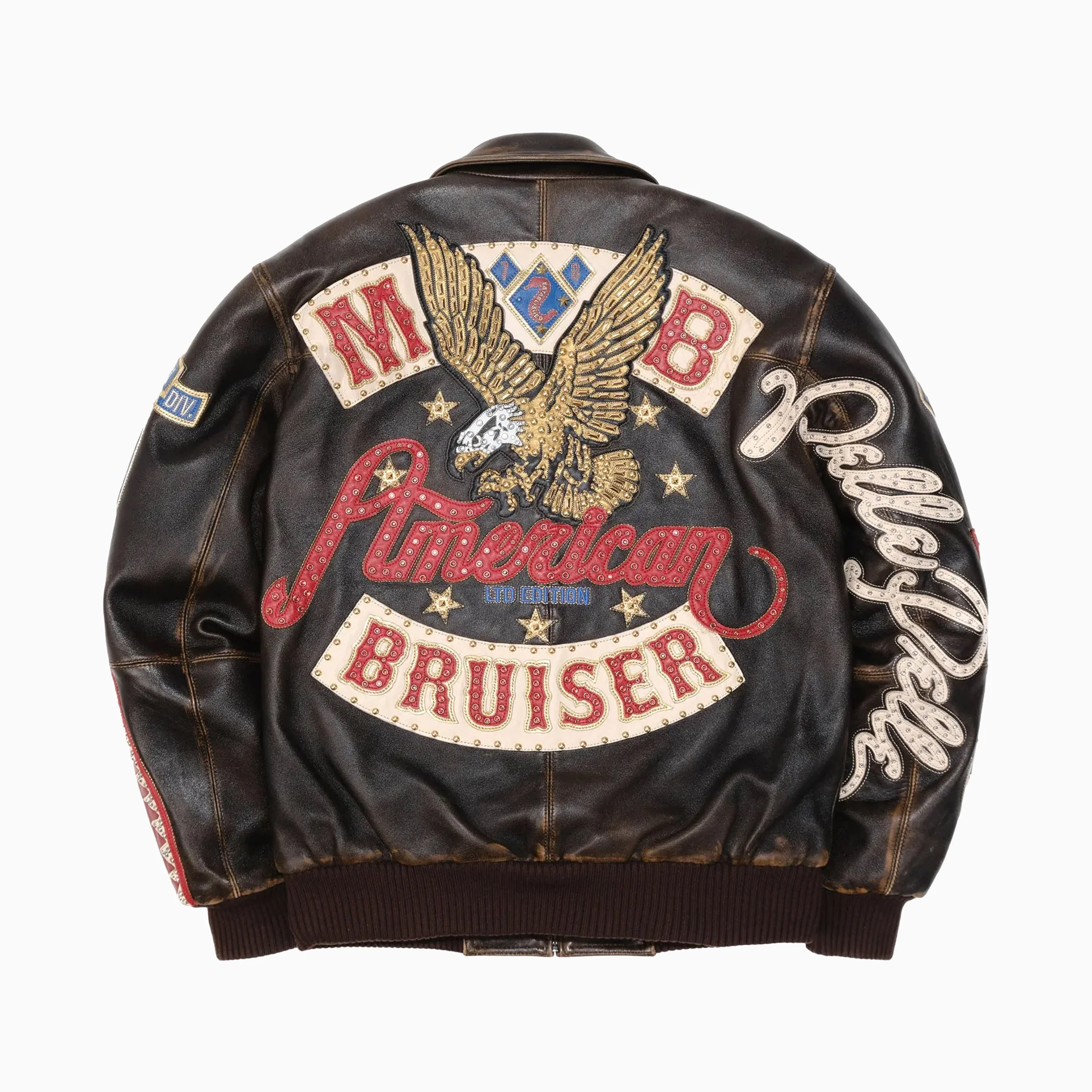 Men's American Bruiser Plush Leather Jacket - Image 2