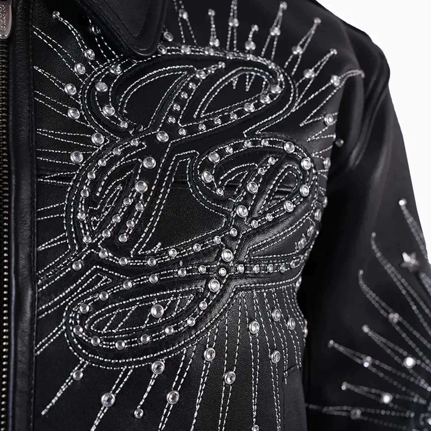 Women's 47th Anniversary Crop Leather Jacket - Image 11