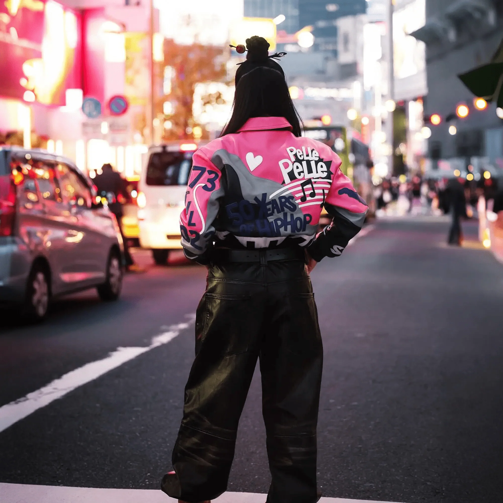 Women's 50 Years Of Hip Hop Leather Jacket - Image 9