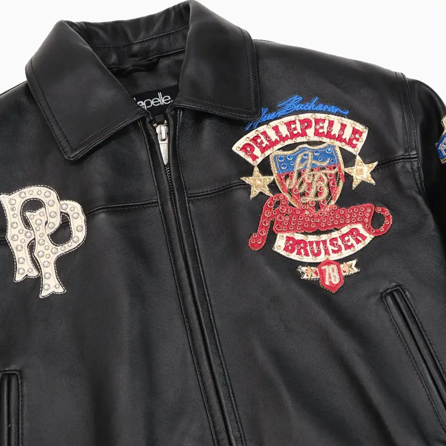 Women's American Bruiser Crop Leather Jacket - Image 9