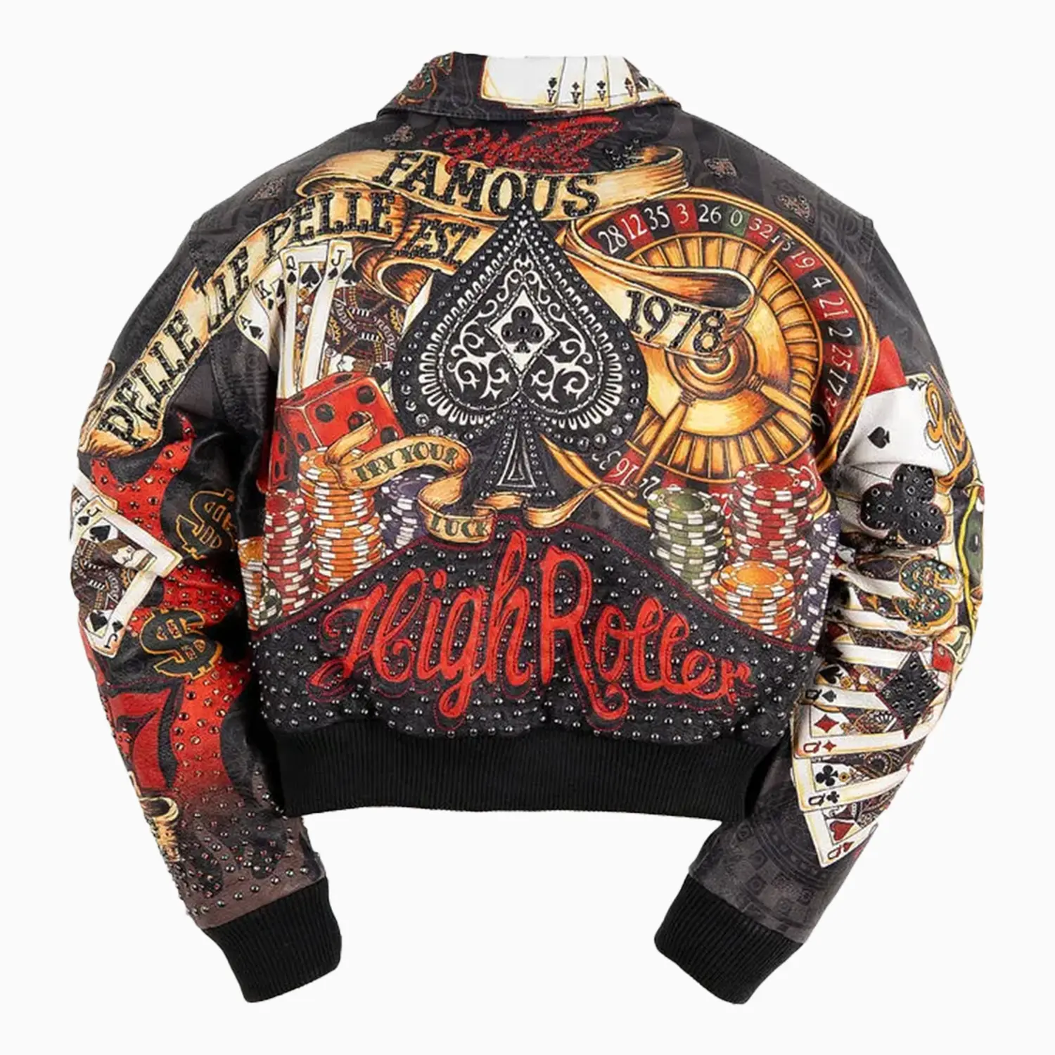 Women's High Rollers Crop Leather Jacket - Image 2