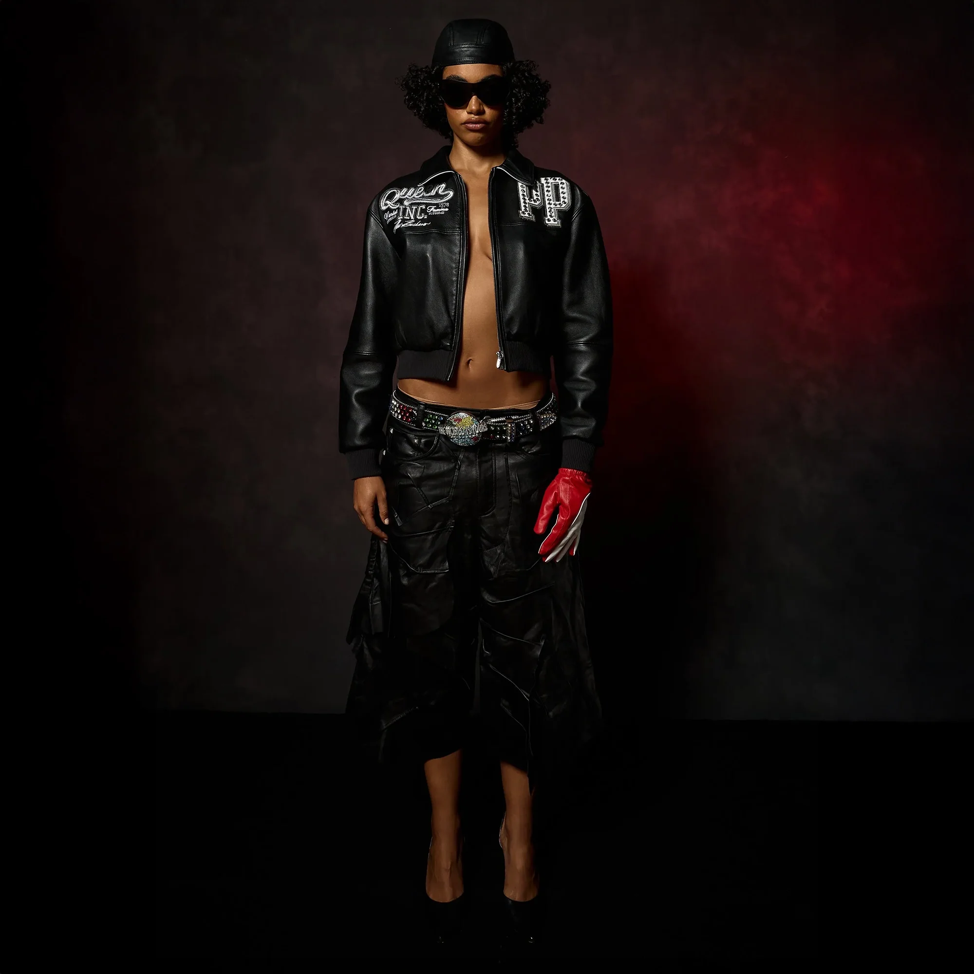 Women's Pelle Queen Crop Leather Jacket - Image 2