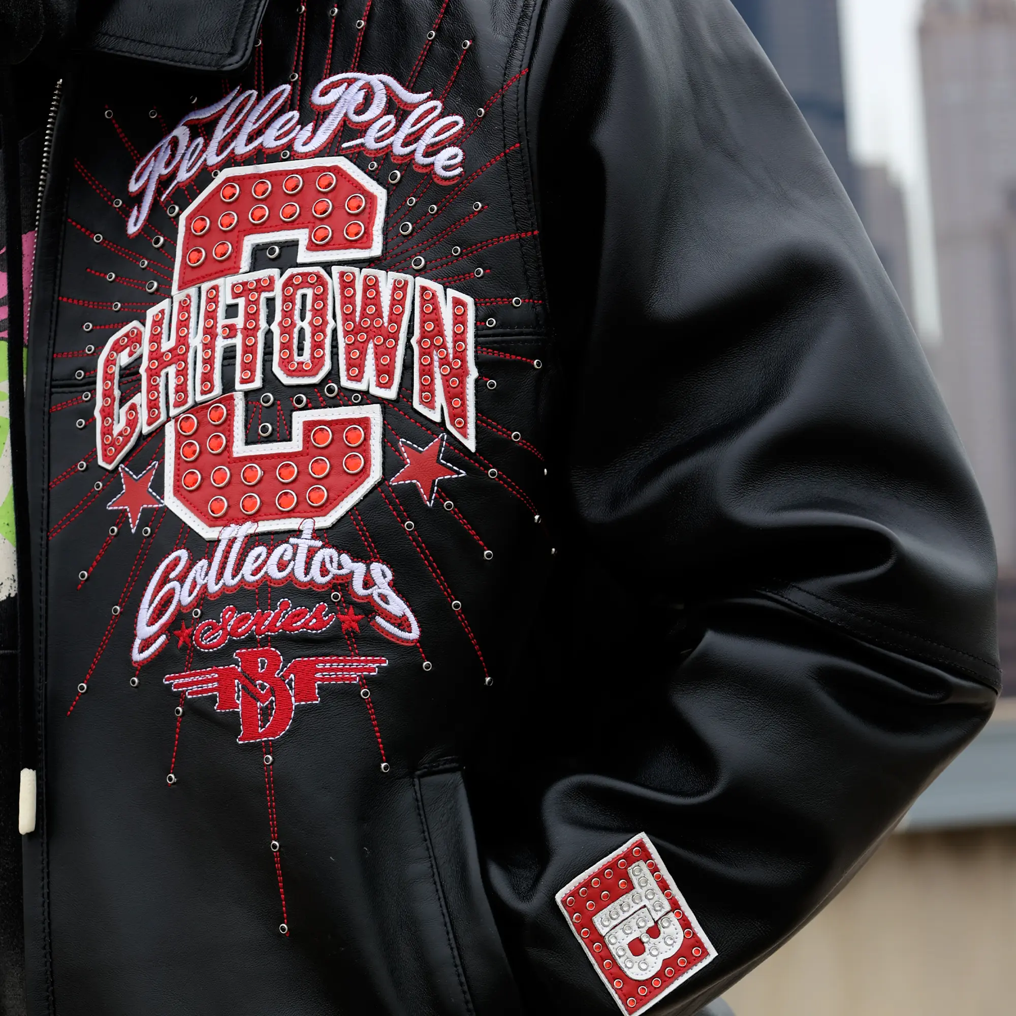 Pelle-Pelle X TB Men's Chi-Town Leather Jacket - Image 4