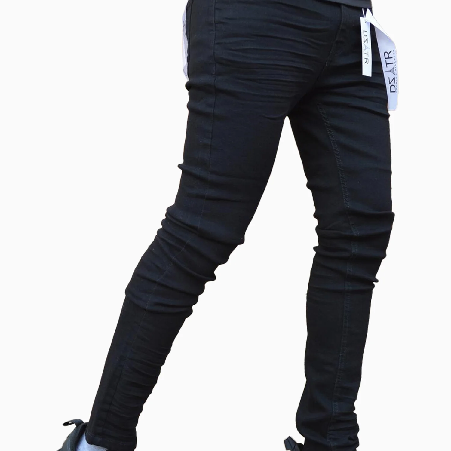 Men's Black 3D Whisker Jean Skinny Pant - Image 3