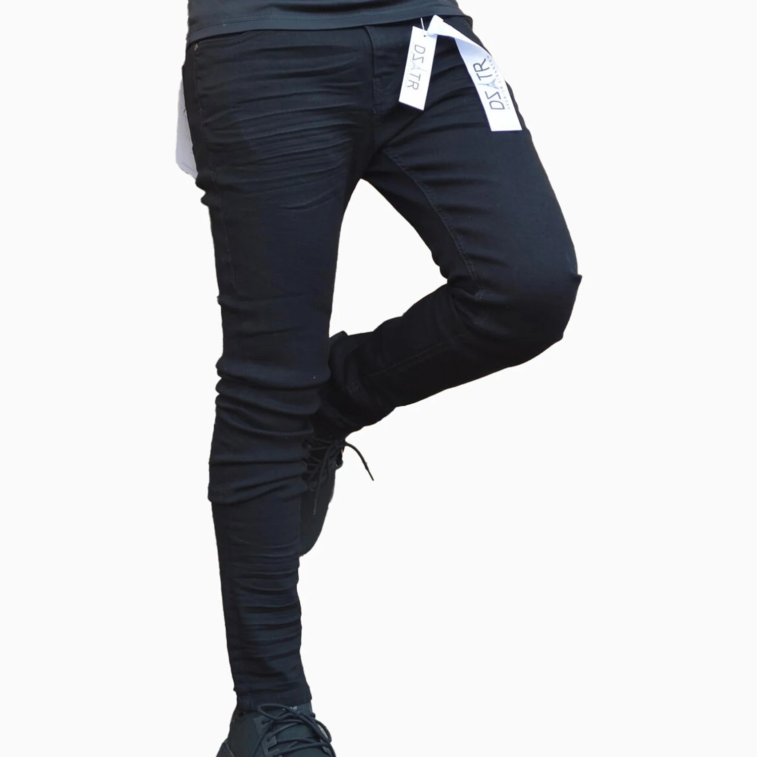 Men's Black 3D Whisker Jean Skinny Pant - Image 4
