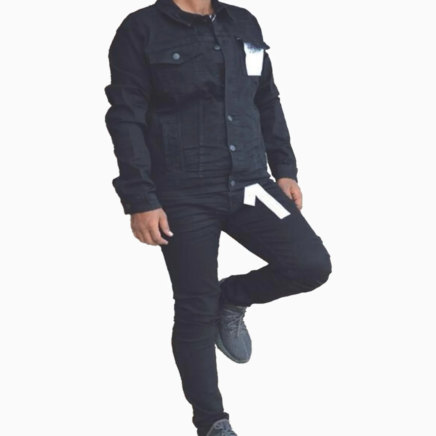 Men's Black 3D Whisker Jean Skinny Pant - Image 5