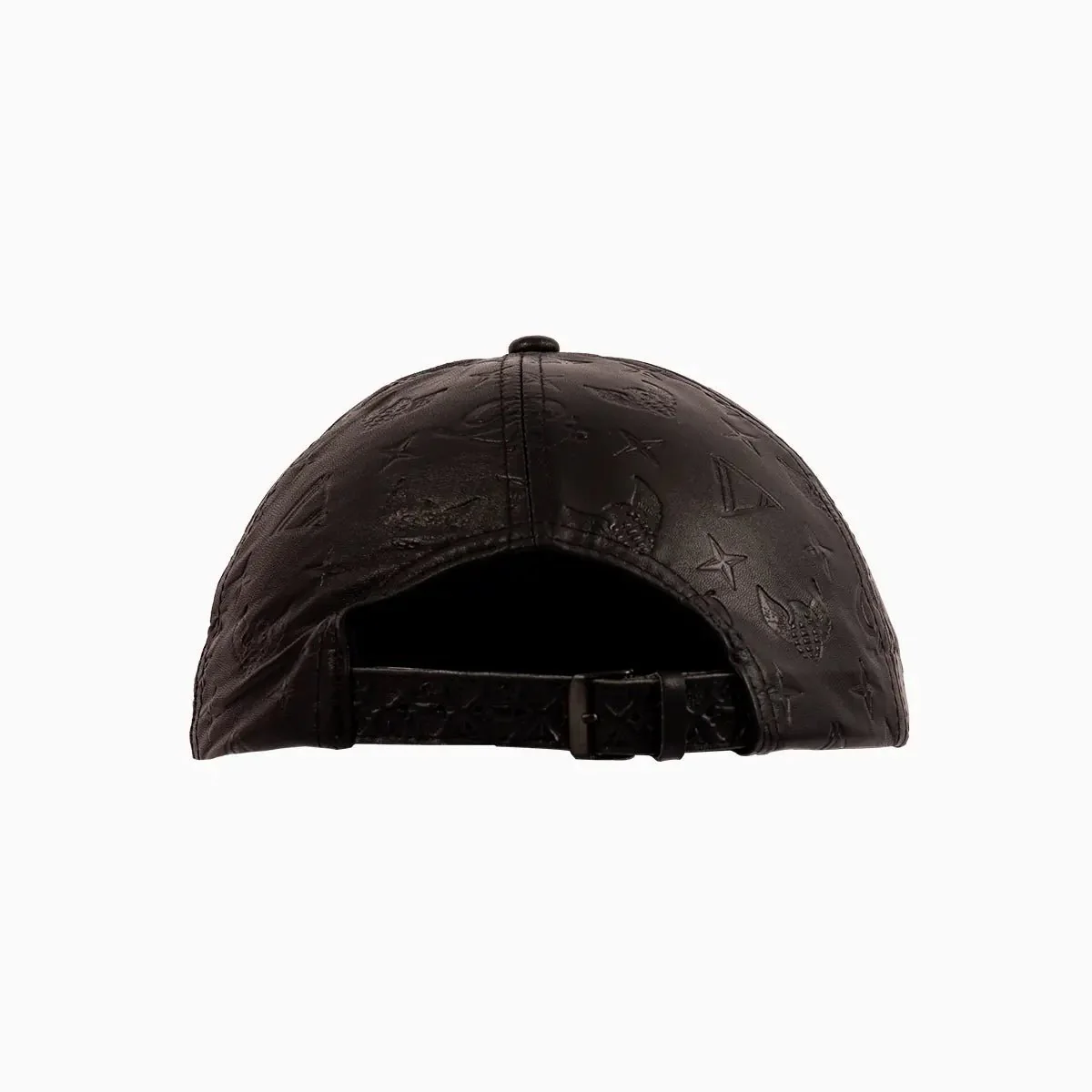 Men's Leather Monogram Strapback Hat - Image 2