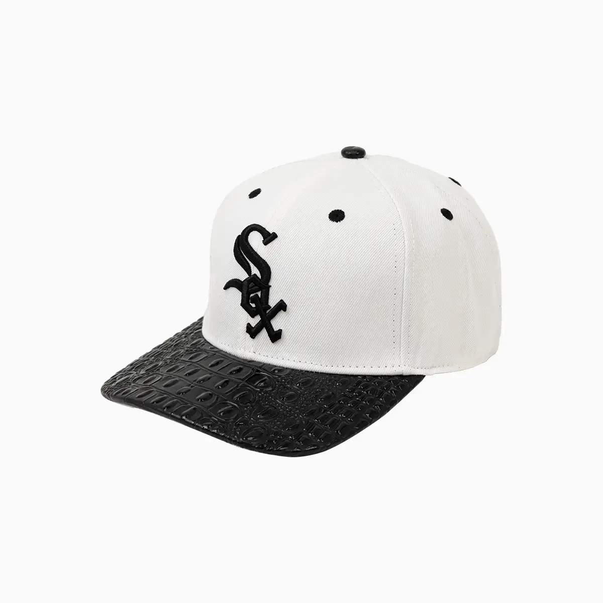 Chicago White Sox MLB Leather Visor Snapback Hat - Image 3