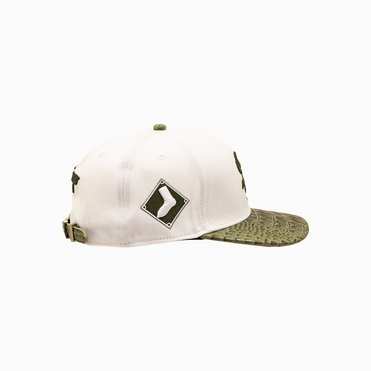 Chicago White Sox MLB Leather Visor Wool Snapback Hat - Image 3