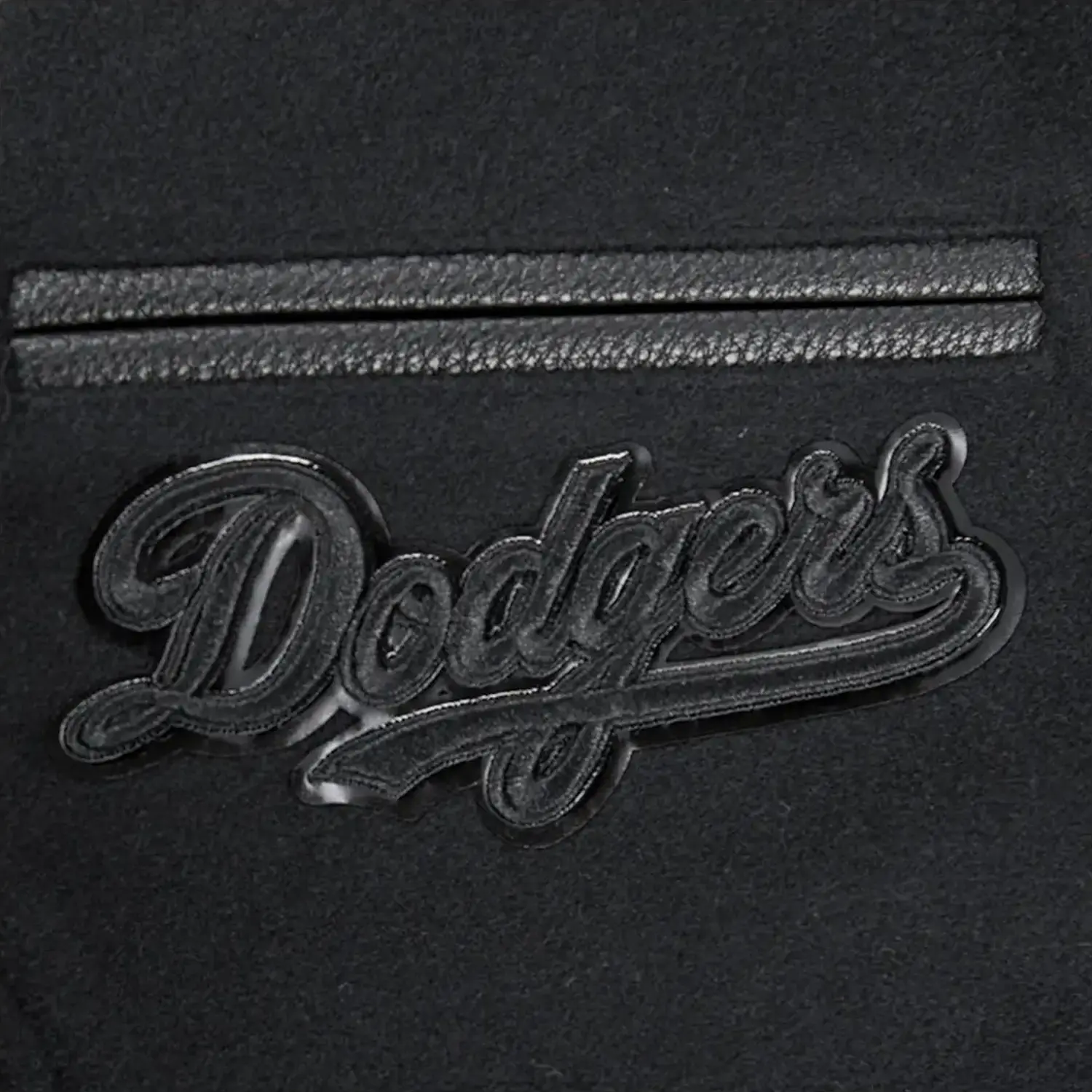 Kid's Los Angeles Dodgers MLB Triple Black Wool Varsity Jacket - Image 7