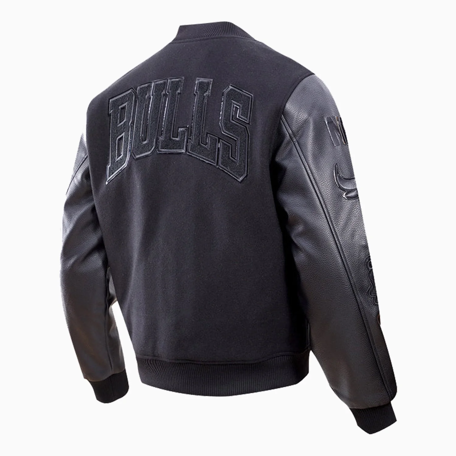 Men's Chicago Bulls Triple Black Varsity Jacket - Image 3