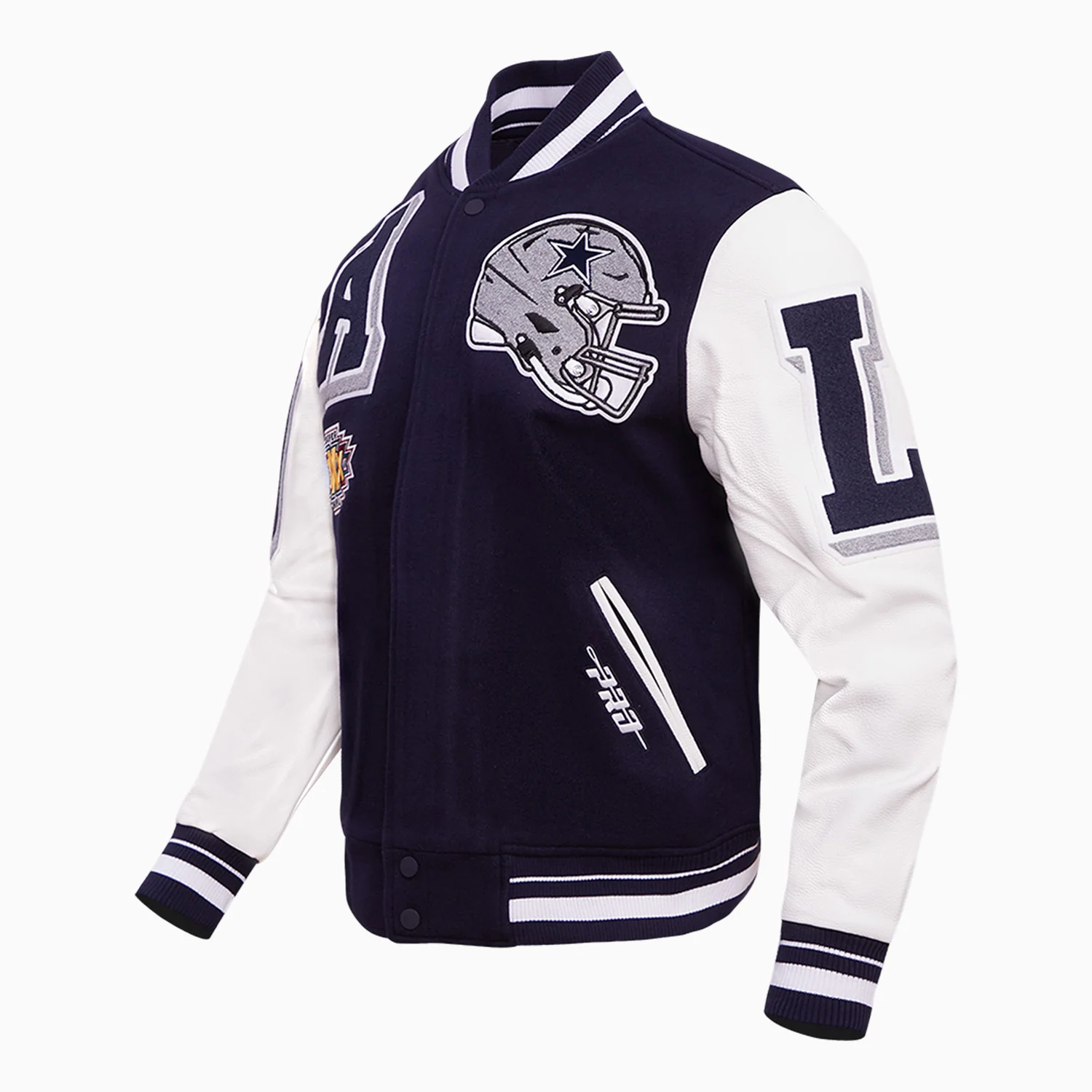 Men's Dallas Cowboys NFL Mash Up Rib Wool Varsity Jacket - Image 3