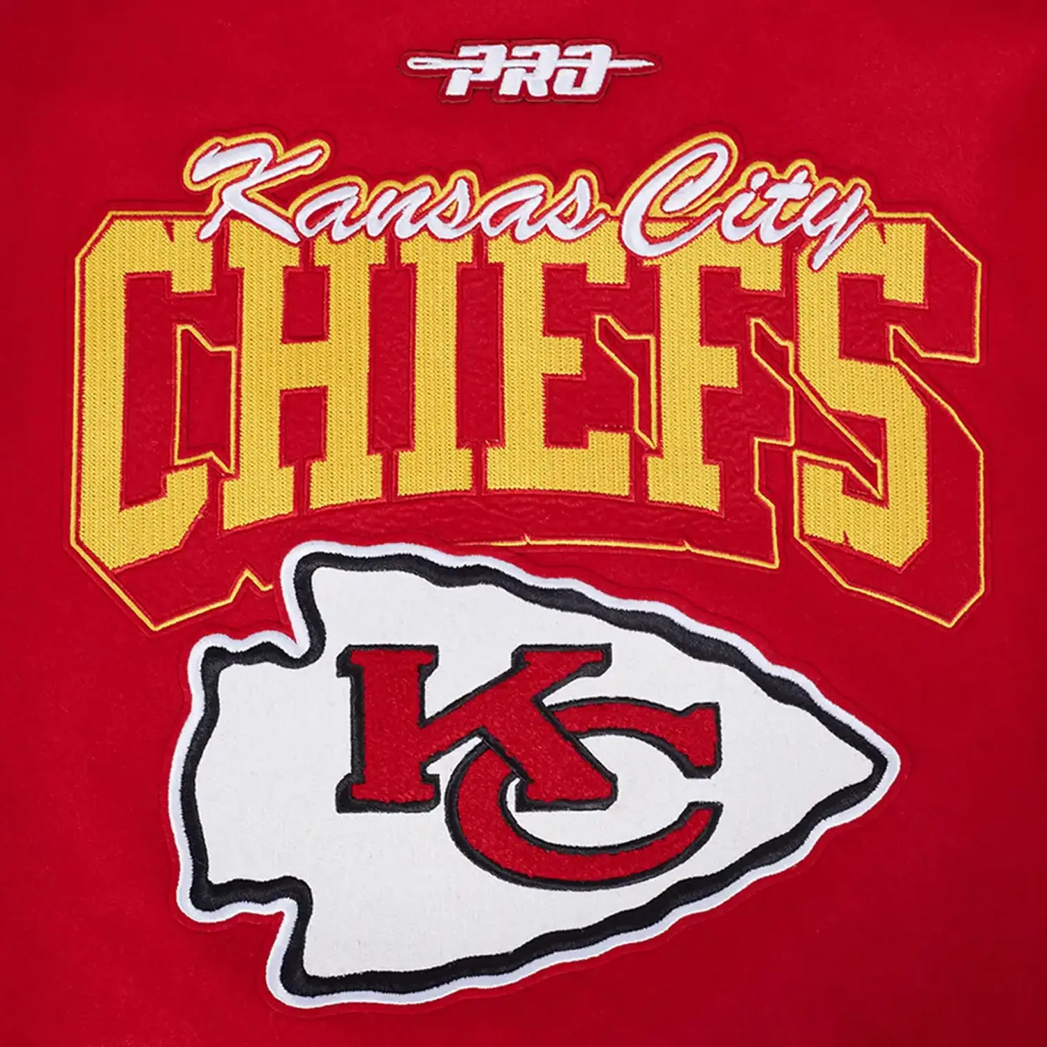 Men's Kansas City Chiefs NFL Team Badge Rib Wool Varsity Jacket - Image 5