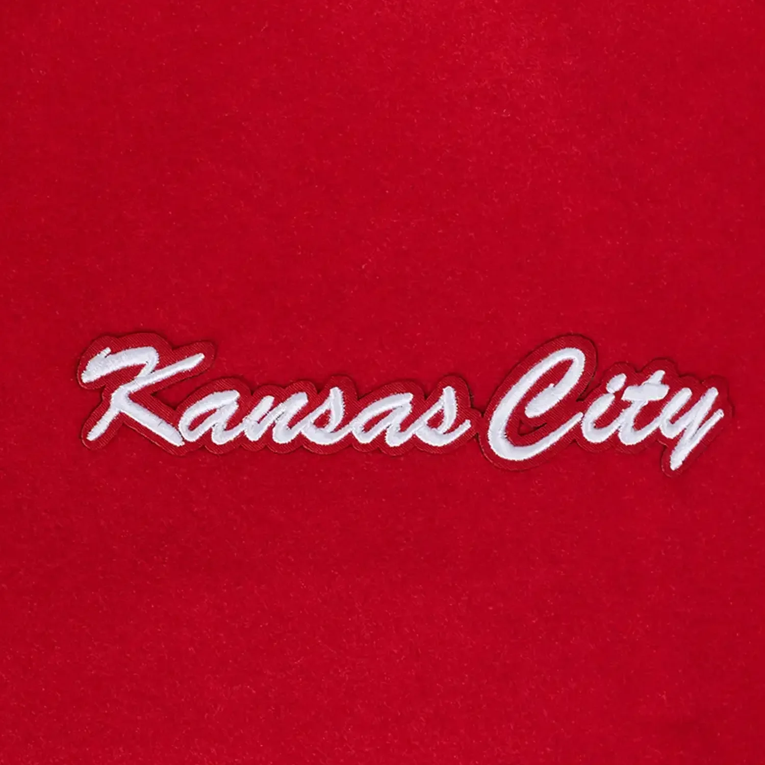 Men's Kansas City Chiefs NFL Team Badge Rib Wool Varsity Jacket - Image 8