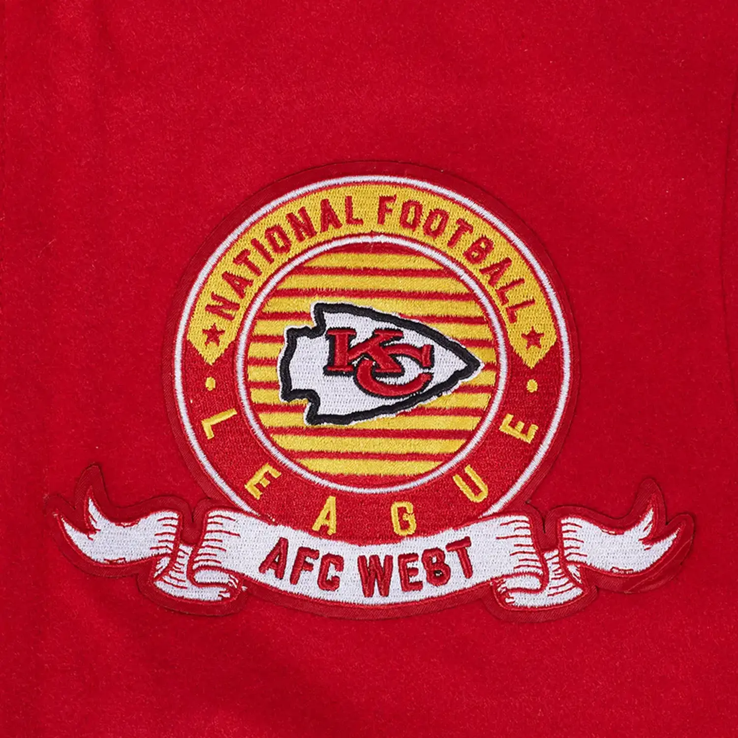 Men's Kansas City Chiefs NFL Team Badge Rib Wool Varsity Jacket - Image 9