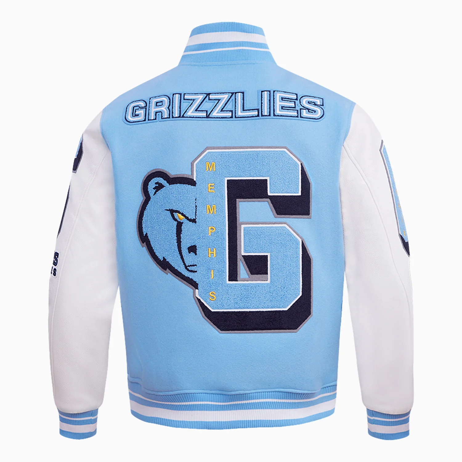 Men's Memphis Grizzlies NBA Mash Up Rib Wool Varsity Jacket - Image 6