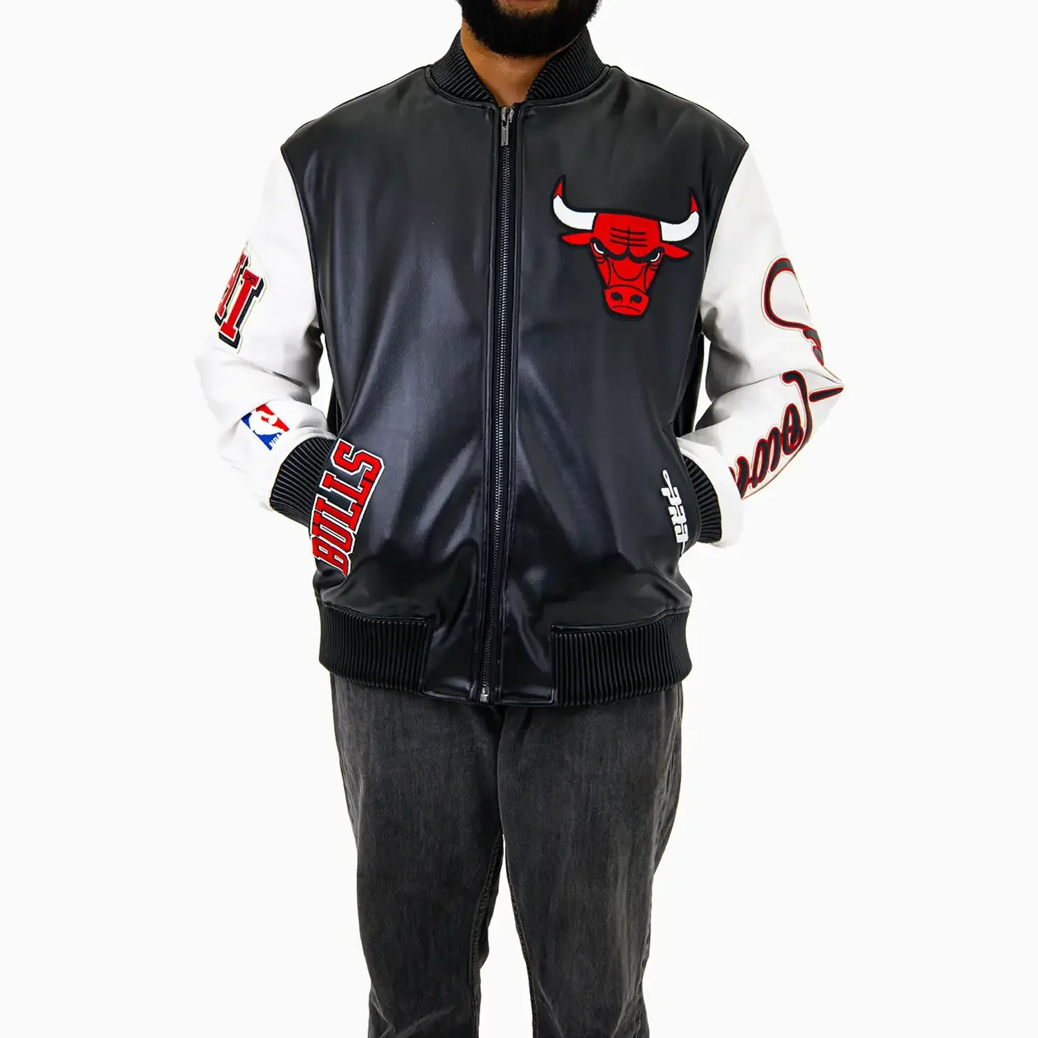 Men's NBA Chicago Bulls City Signatures Leather Varsity Jacket - Image 14