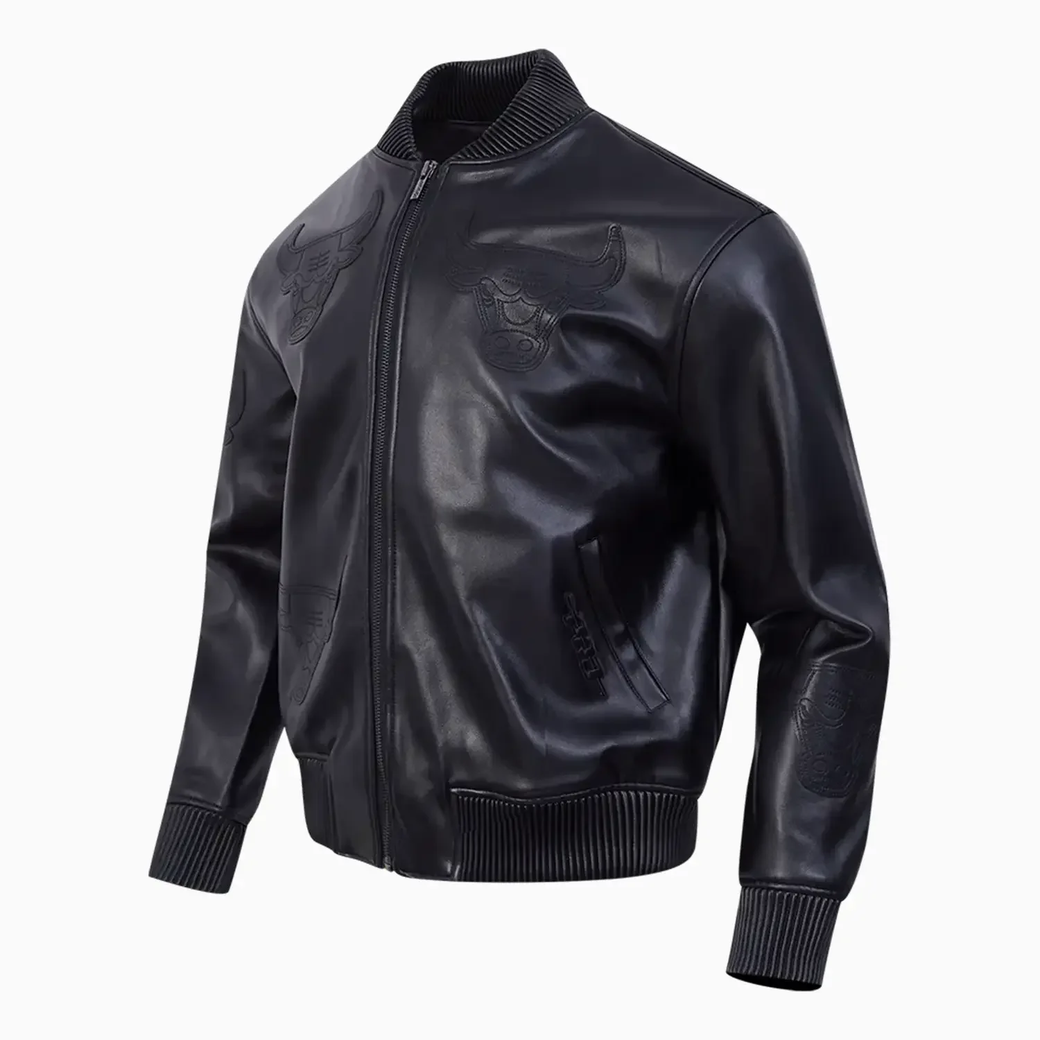 Men's NBA Chicago Bulls Washed Vanguard Leather Varsity Jacket - Image 2