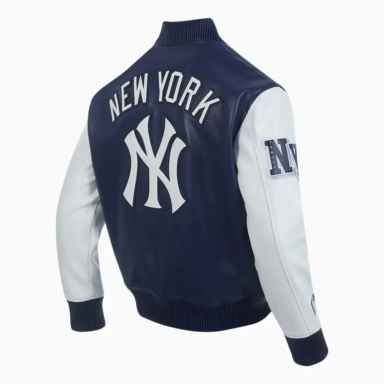 Men's New York Yankees City Signature Varsity Leather Jacket - Image 4