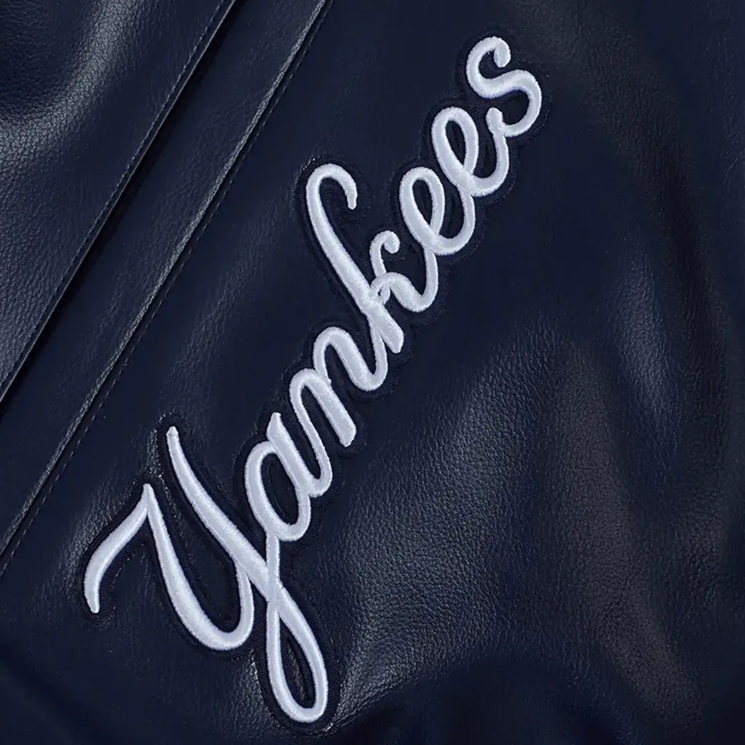 Men's New York Yankees City Signature Varsity Leather Jacket - Image 5