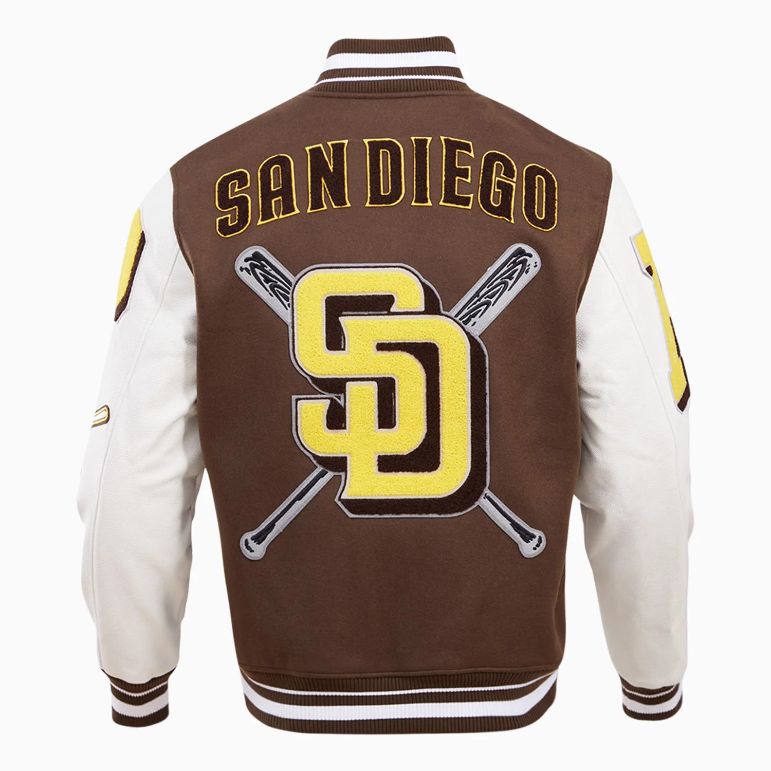 Men's San Diego Padres MLB Mashup Rib Wool Varsity Jacket - Image 2