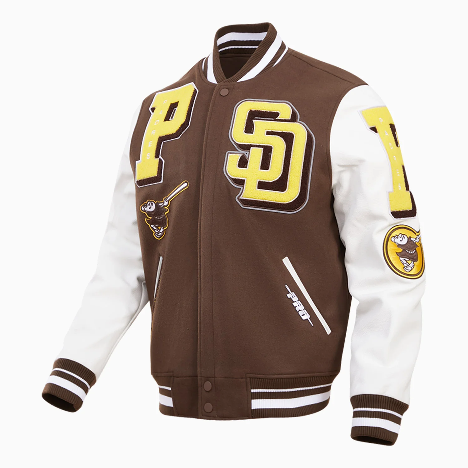Men's San Diego Padres MLB Mashup Rib Wool Varsity Jacket - Image 3