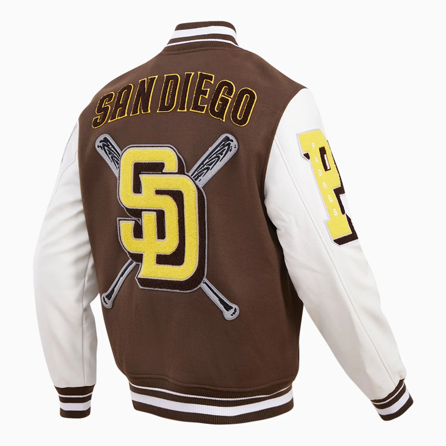 Men's San Diego Padres MLB Mashup Rib Wool Varsity Jacket - Image 4