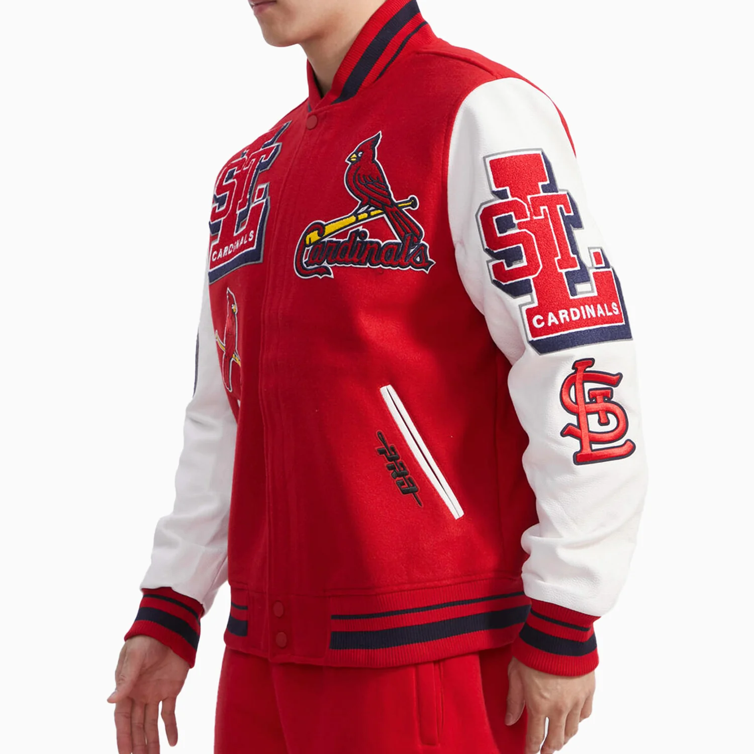 Men's St. Louis Cardinals MLB Mash Up Rib Wool Varsity Jacket - Image 4