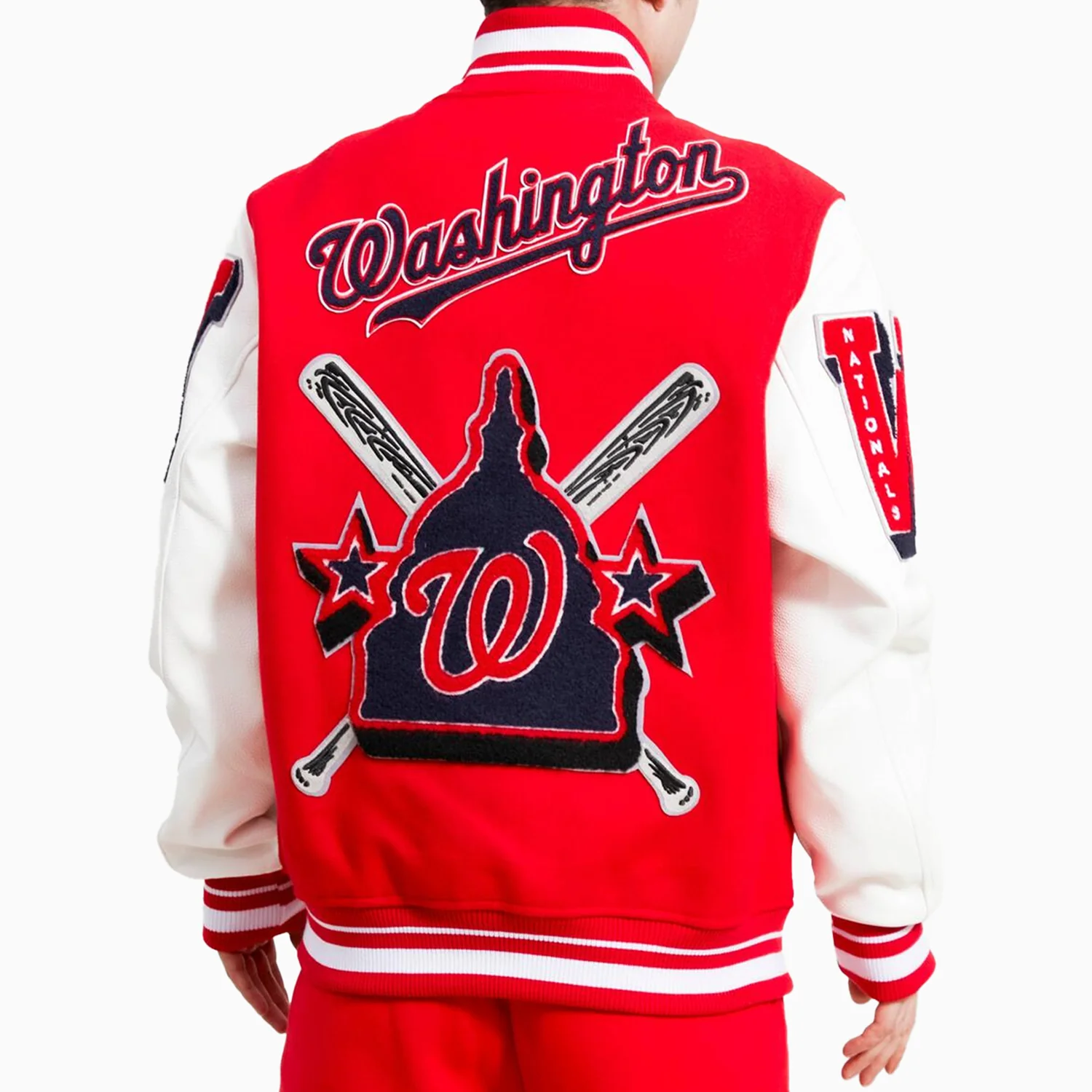 Men's Washington Nationals Logo Varsity Jacket - Image 2