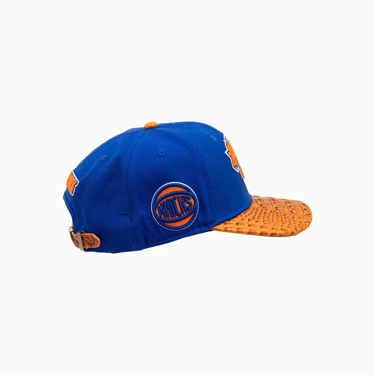 New York Knicks NBA Leather Visor Wool Snapback Hat - Image 3