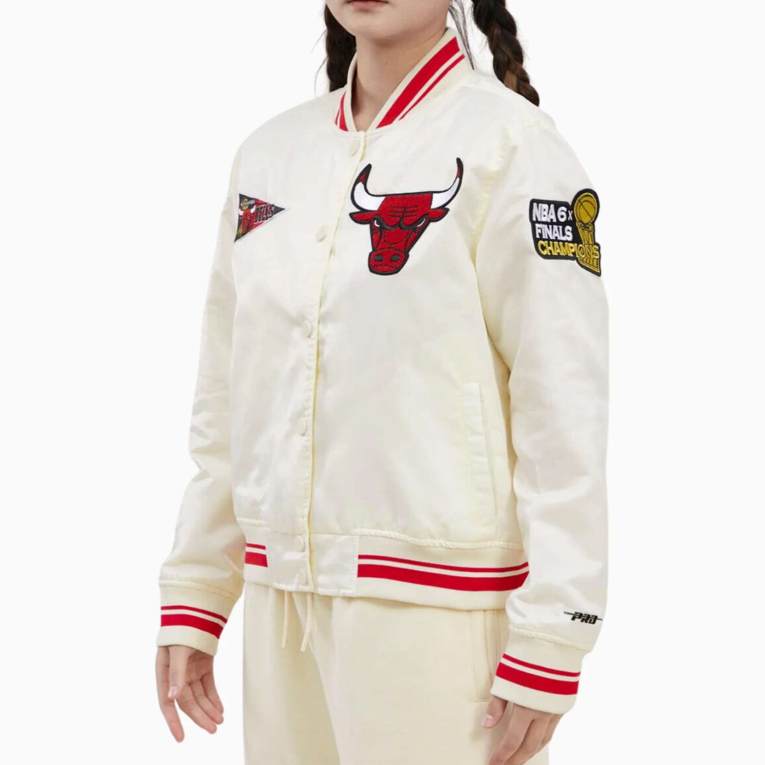 Women's Chicago Bulls NBA Retro Rib Satin Jacket - Image 4