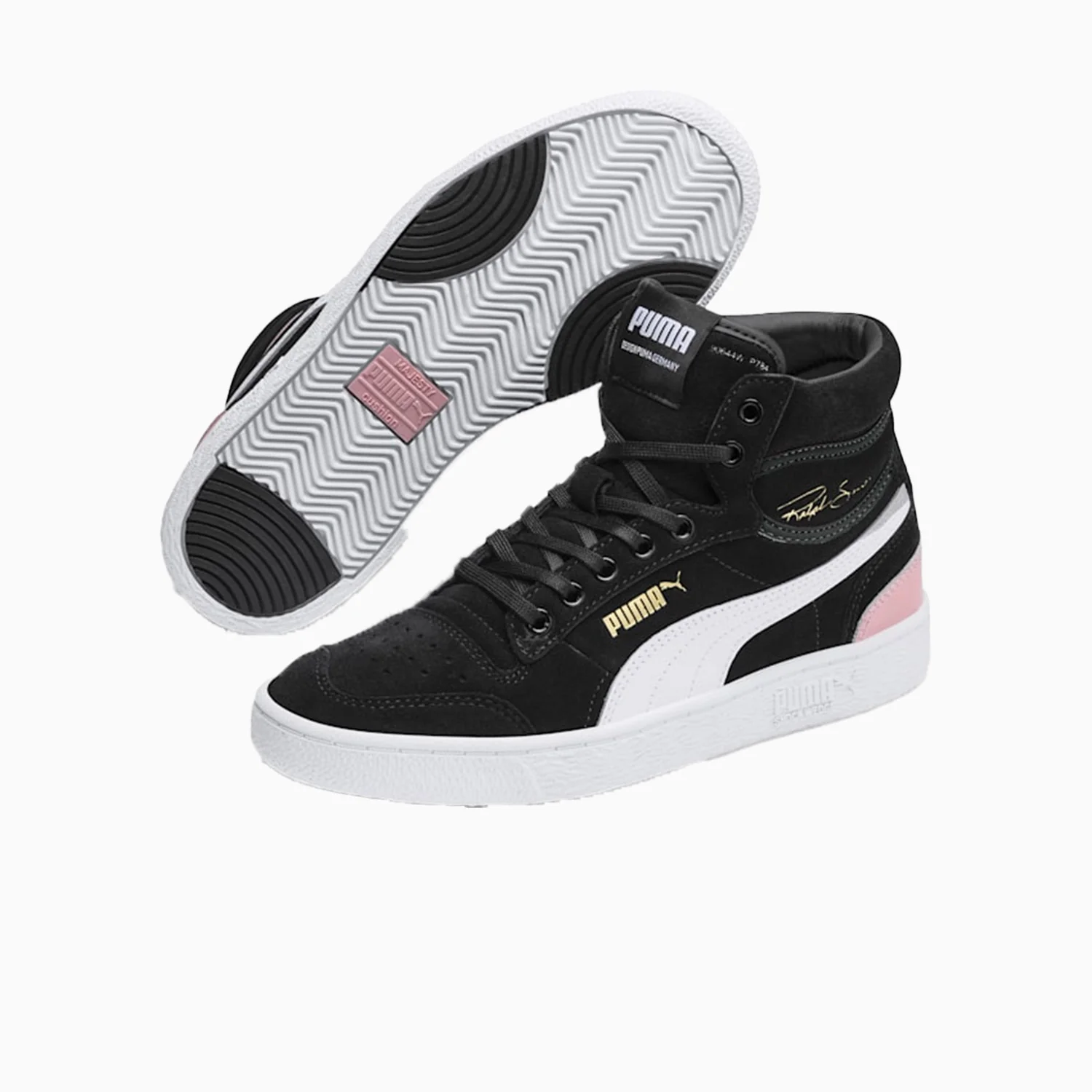 Women's Ralph Sampson Mid Suede "Black Bridal Rose" Sneakers - Image 2