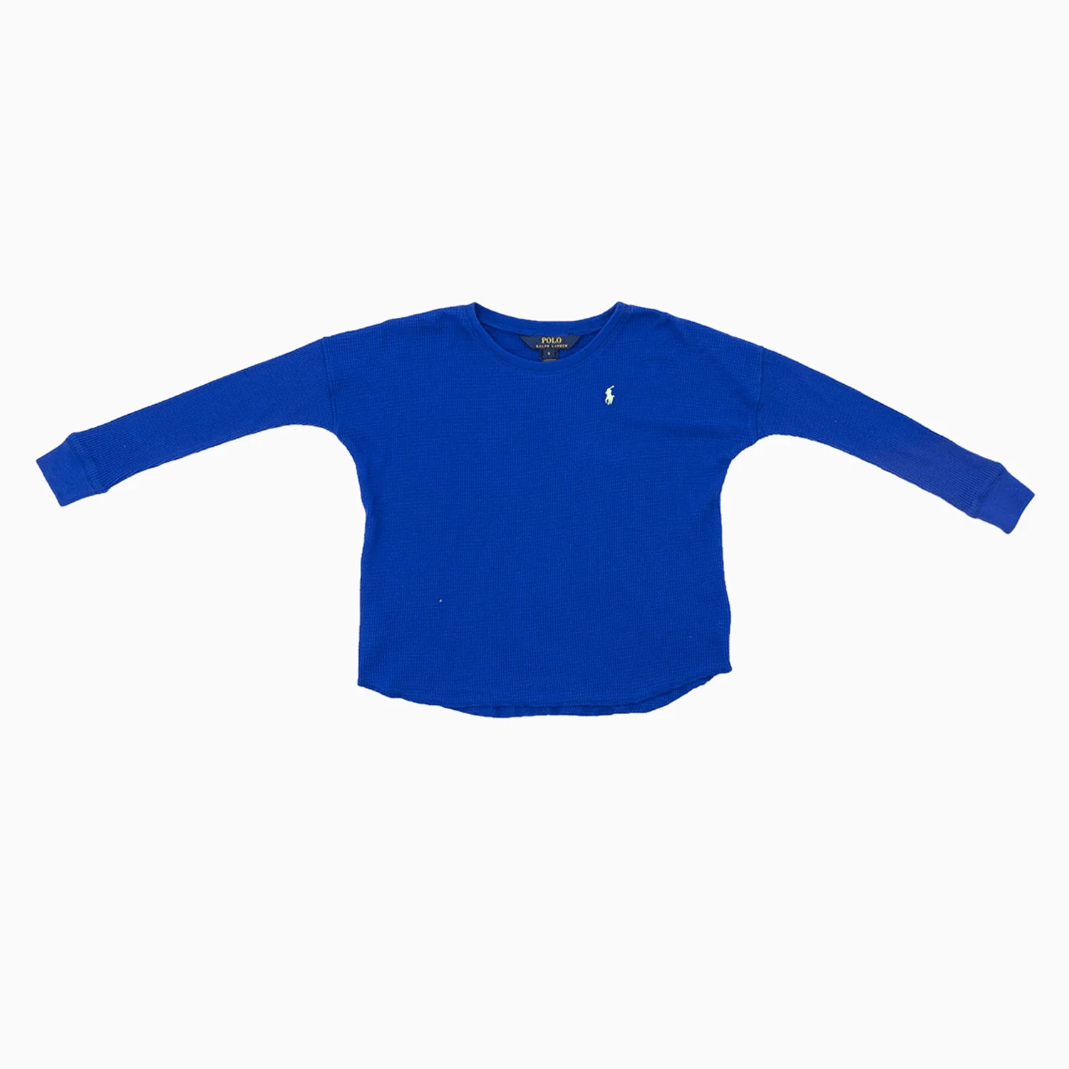 Kid's Waffle Knit Long Sleeve Crew Neck Shirt - Image 2