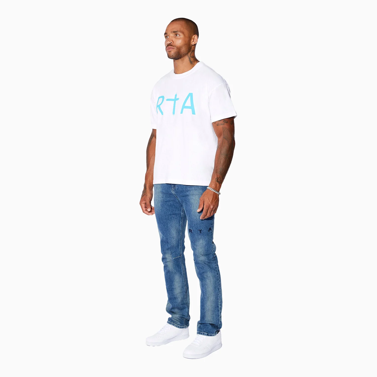 Men's Blue Logo Short Sleeve T-Shirt - Image 6