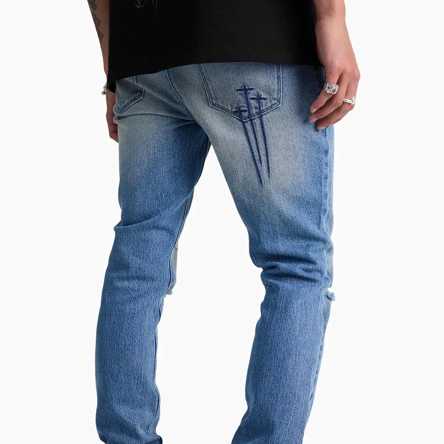 Men's Bryant Blue Haze Triple Cross Denim Pant - Image 4