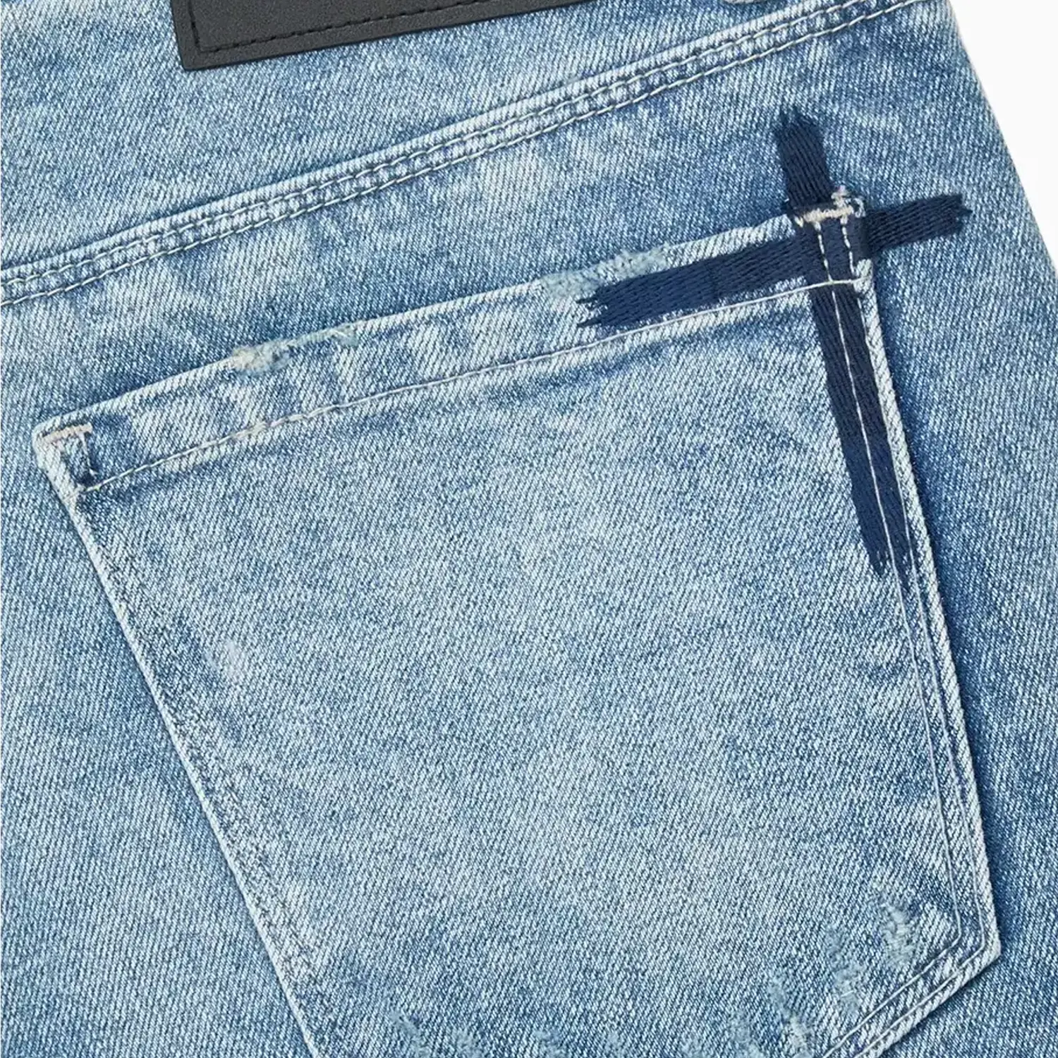 Men's Bryant Cross Patches Denim Jeans Pant - Image 4