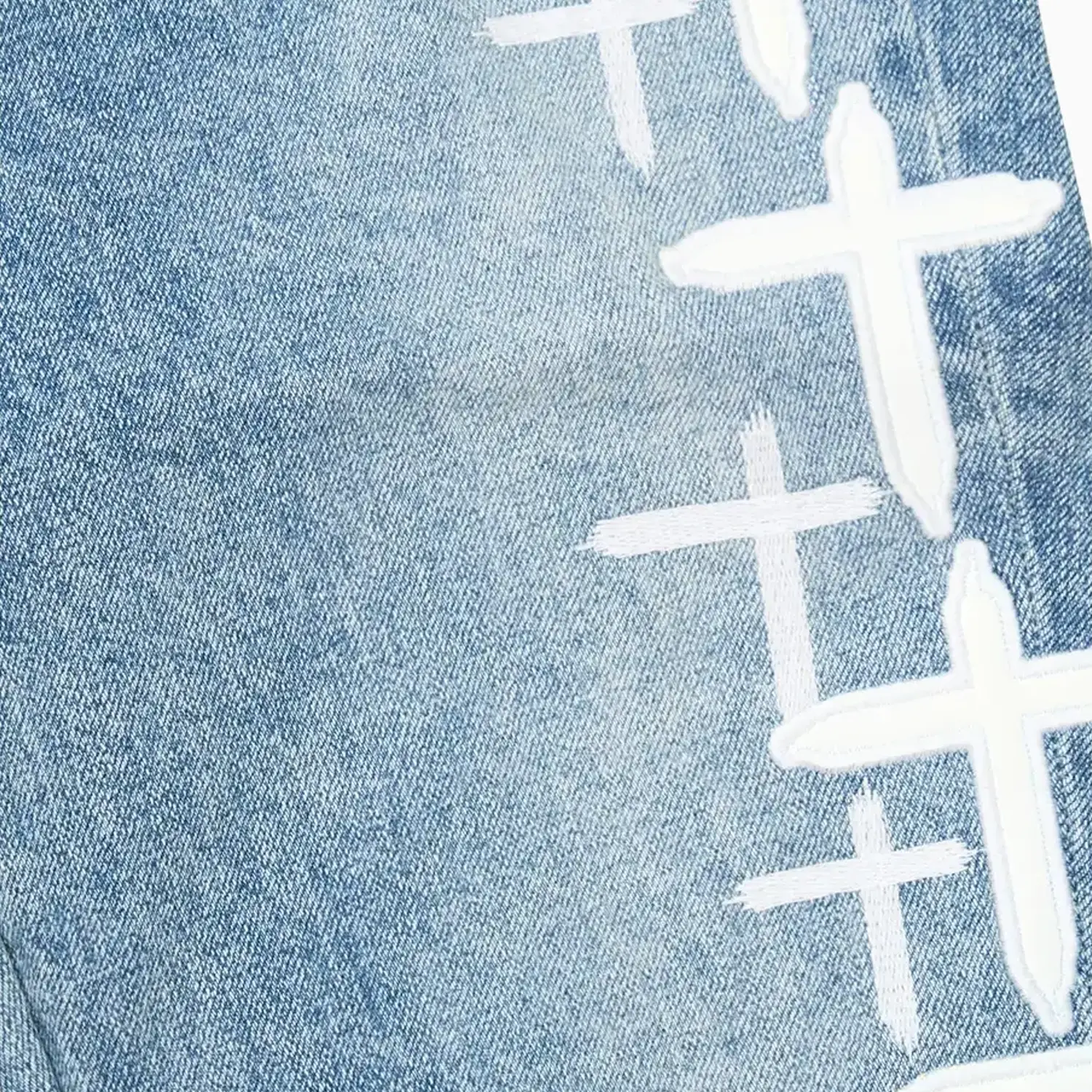 Men's Bryant Cross Patches Denim Jeans Pant - Image 6