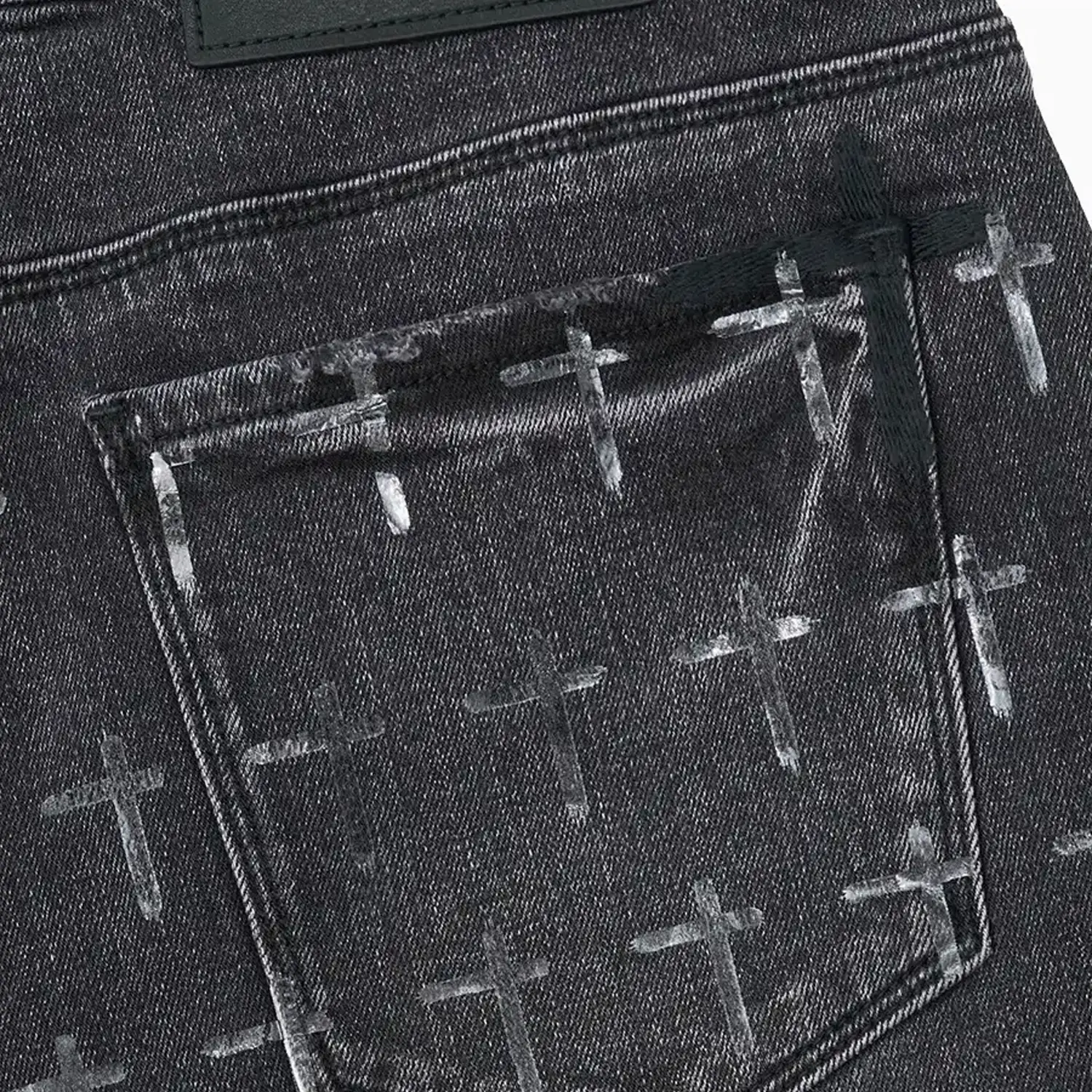 Men's Bryant Noir Coated Grey Denim Jean Pant - Image 3