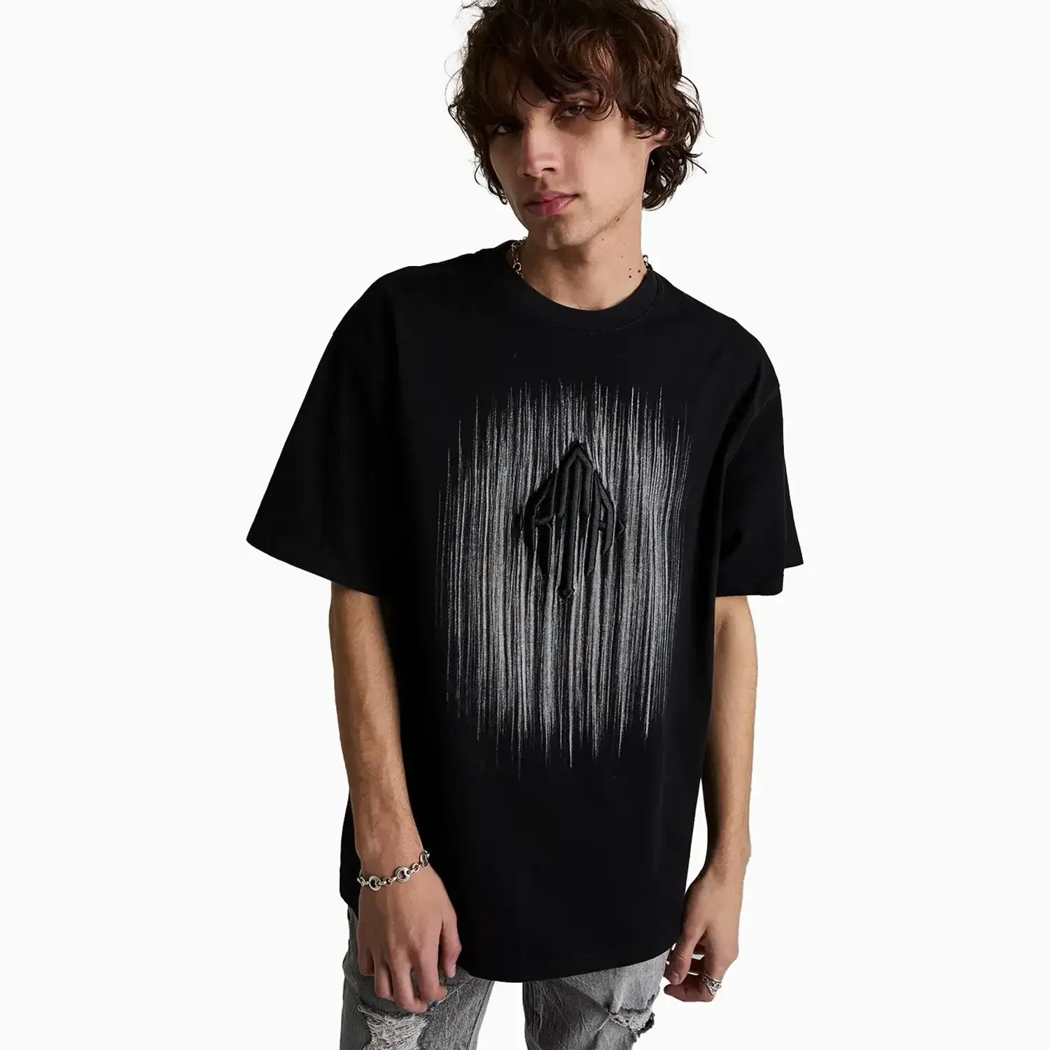 Men's Colin Etched Monogram Crew T-Shirt - Image 4