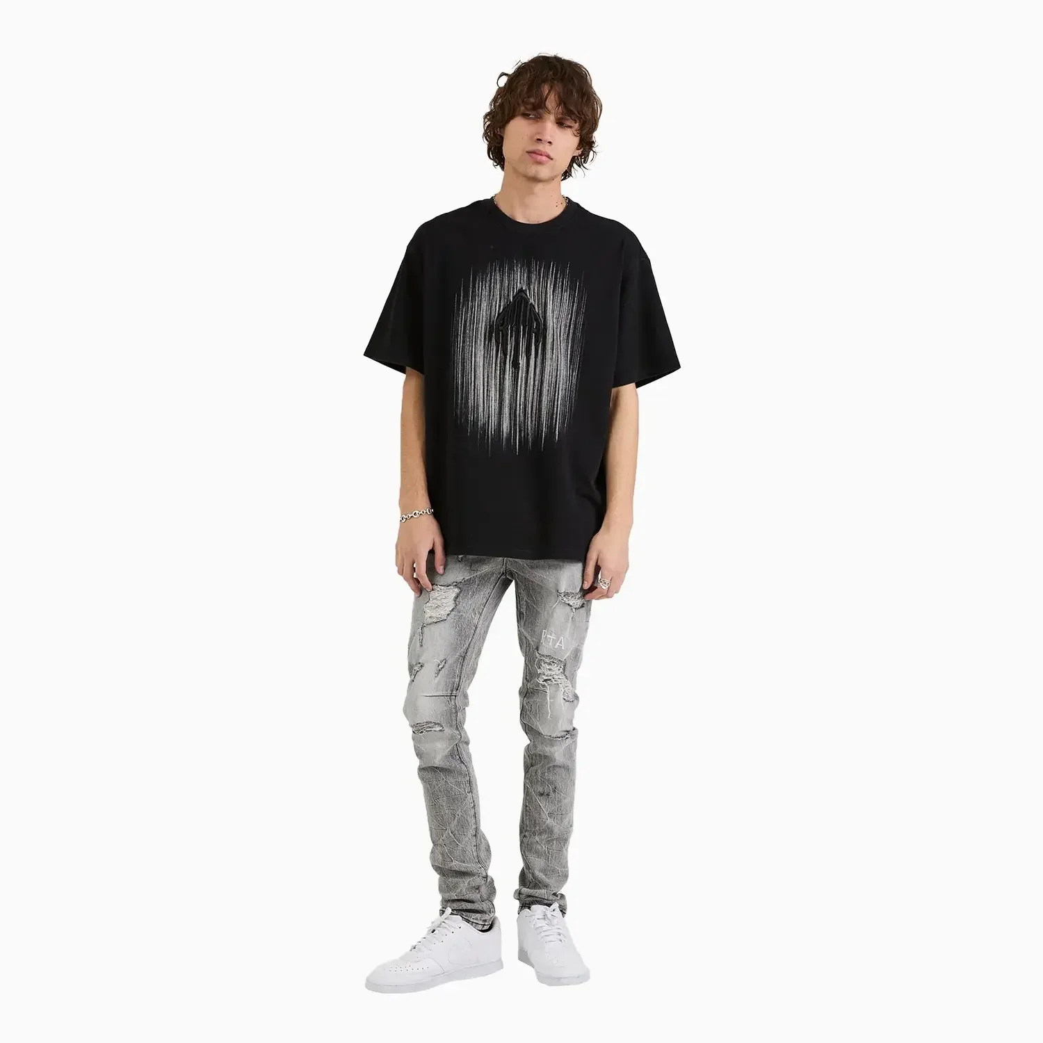 Men's Colin Etched Monogram Crew T-Shirt - Image 7