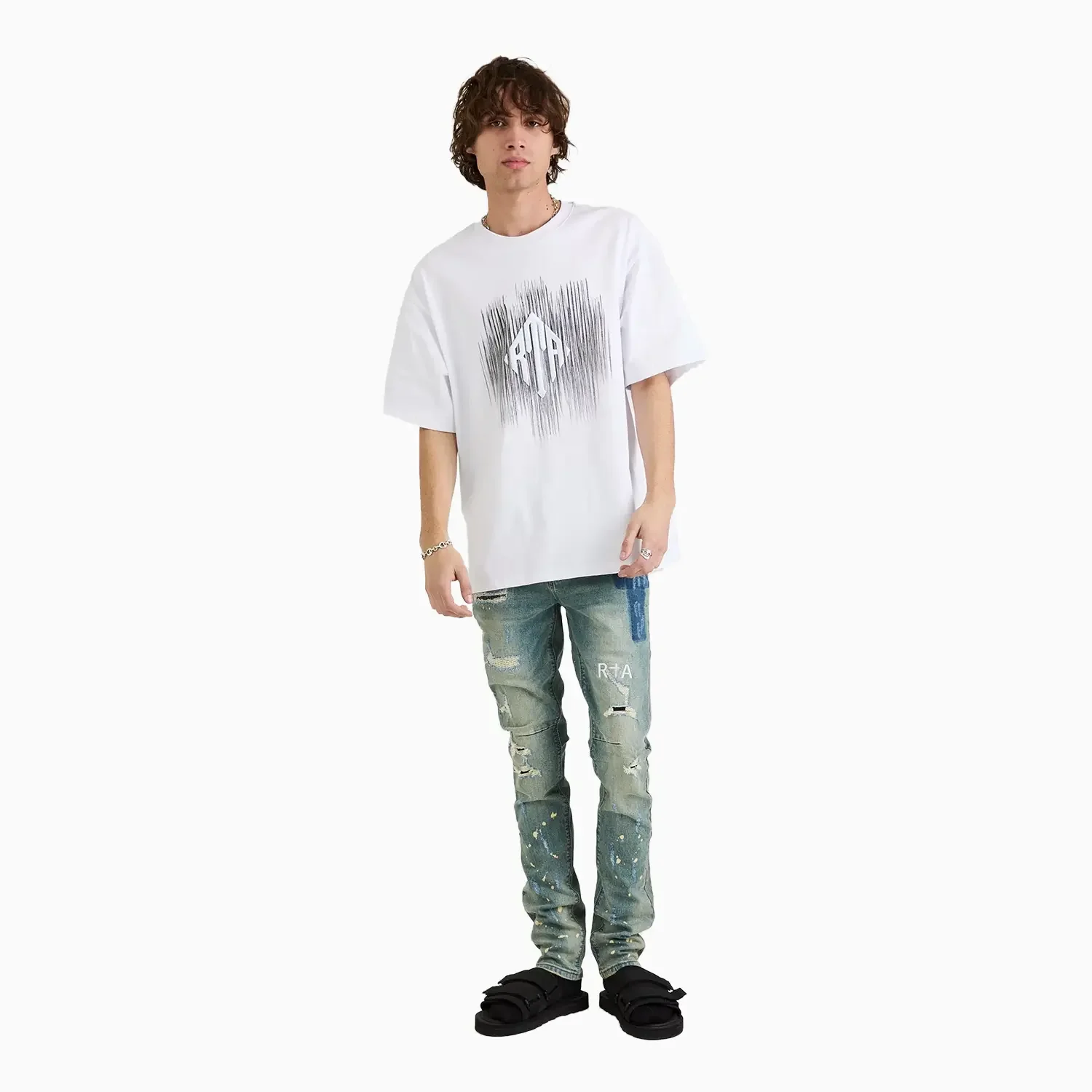 Men's Colin Etched Monogram Crew T-Shirt - Image 4