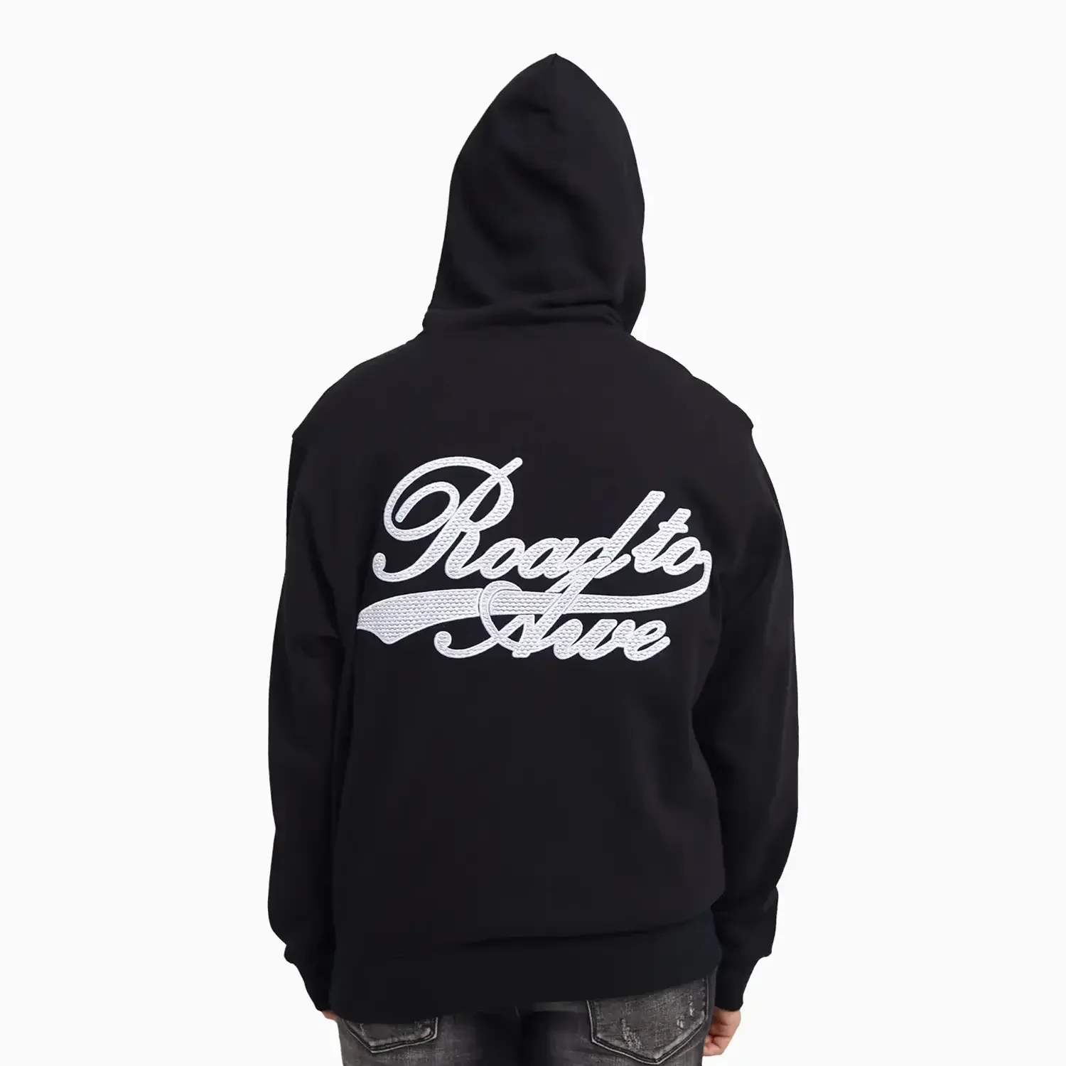 Men's Dion Black Collegiate Script Pull Over Hoodie - Image 3