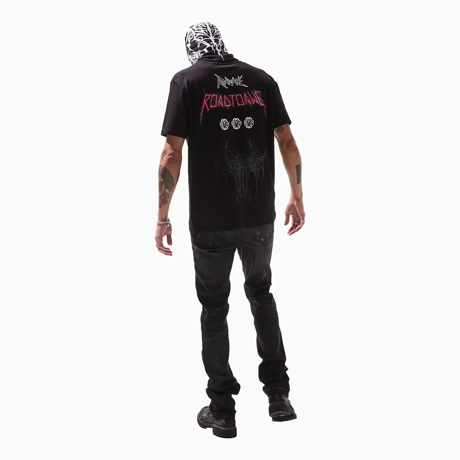 Men's Liam Black Cyber Metal T-Shirt - Image 4