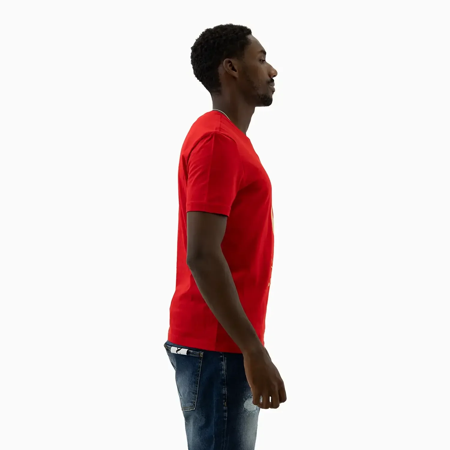 Men's Double S Printed Red T Shirt - Image 6