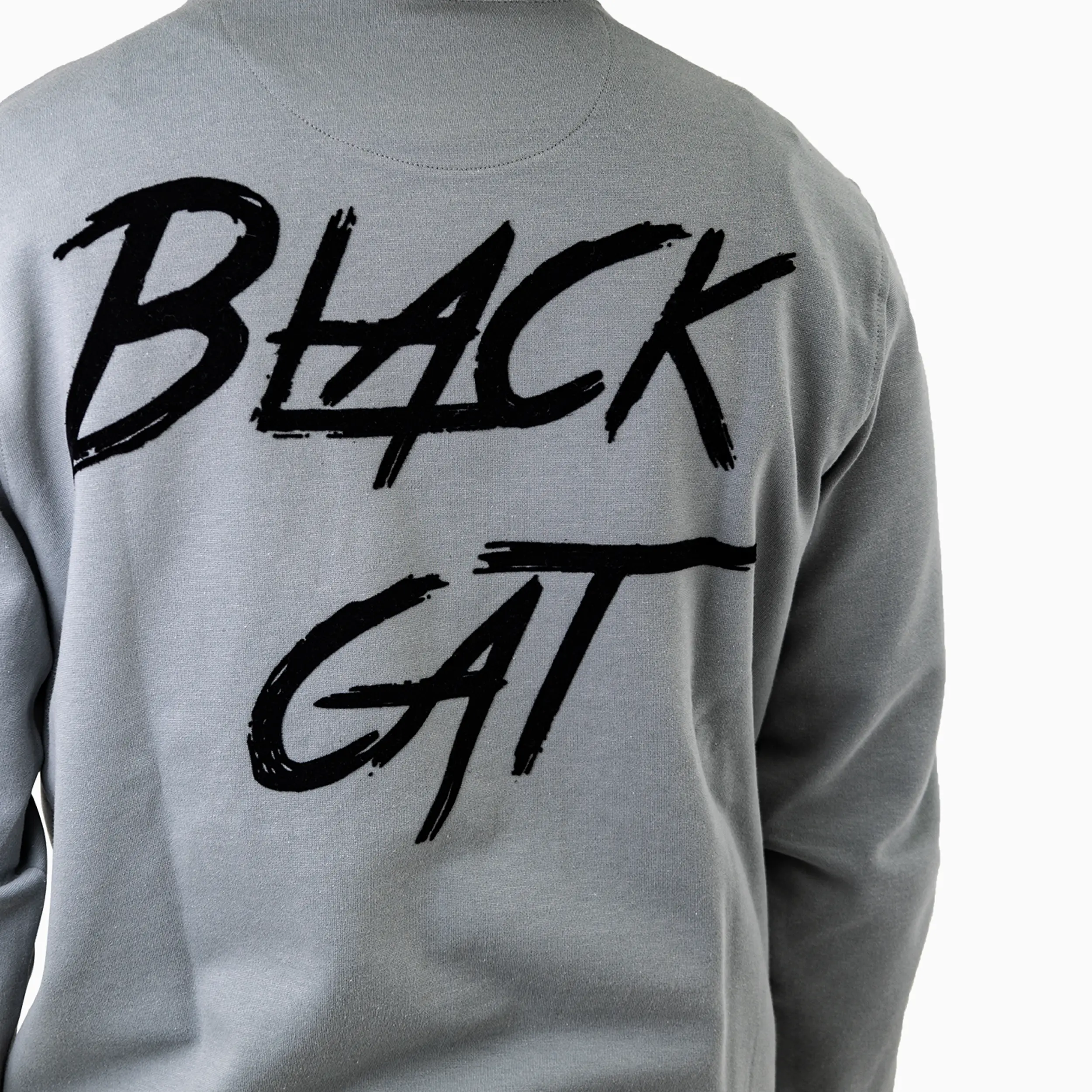 Men's Black Cat Crew Neck Sweatshirt - Image 4