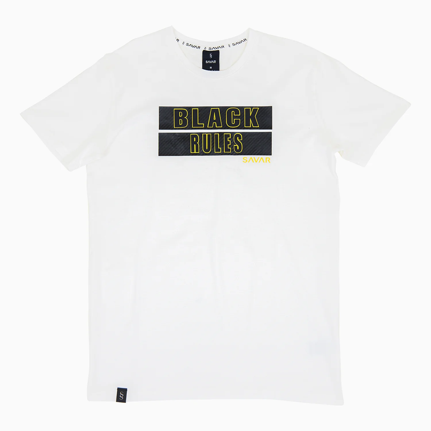 Men's Black Rules Outline Crew Neck T-Shirt - Image 2