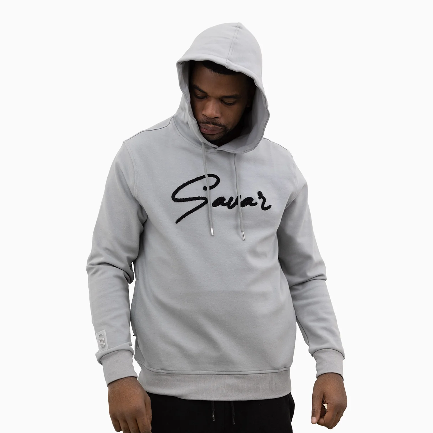 Men's Chenille Patch Pull Over Hoodie - Image 4
