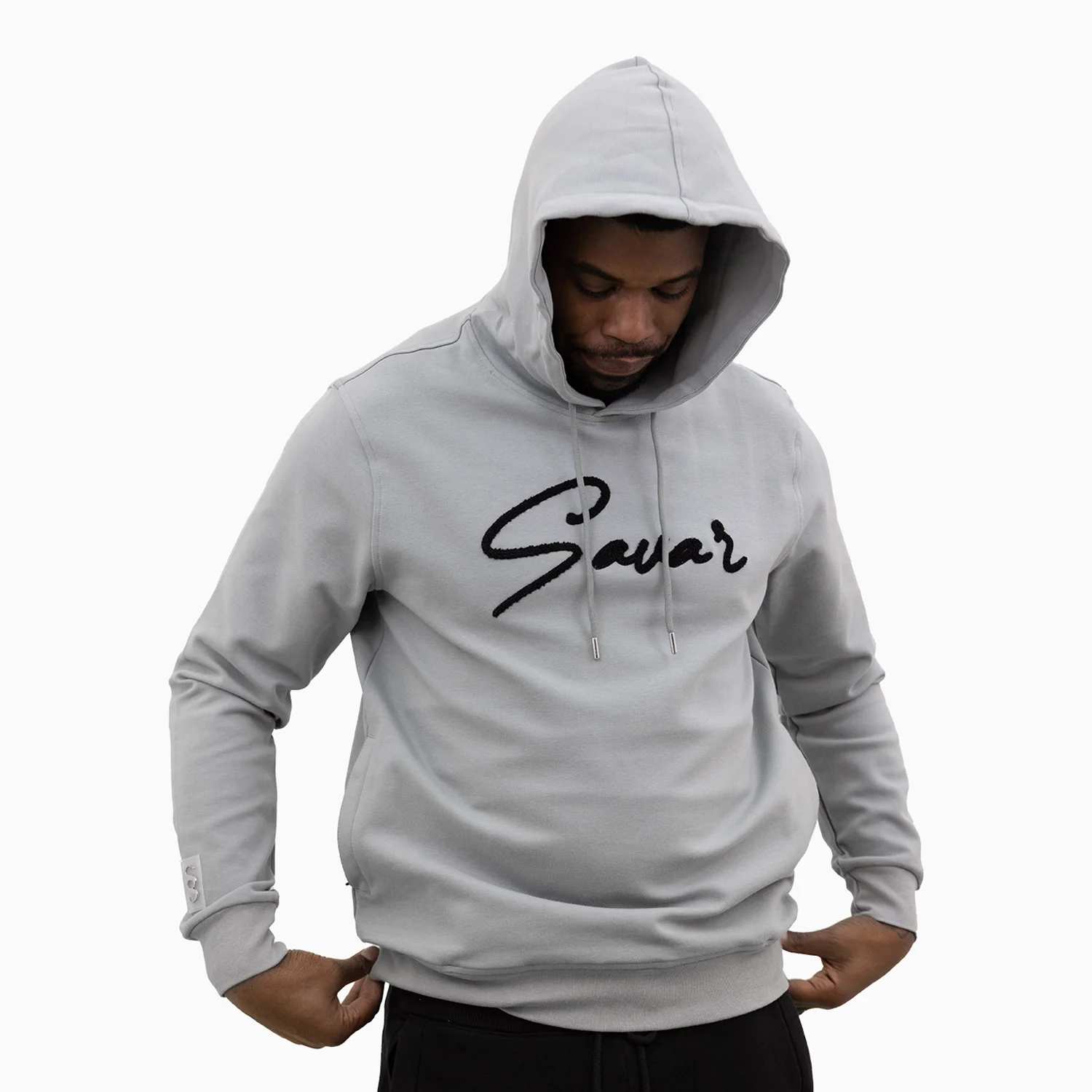 Men's Chenille Patch Pull Over Hoodie - Image 5