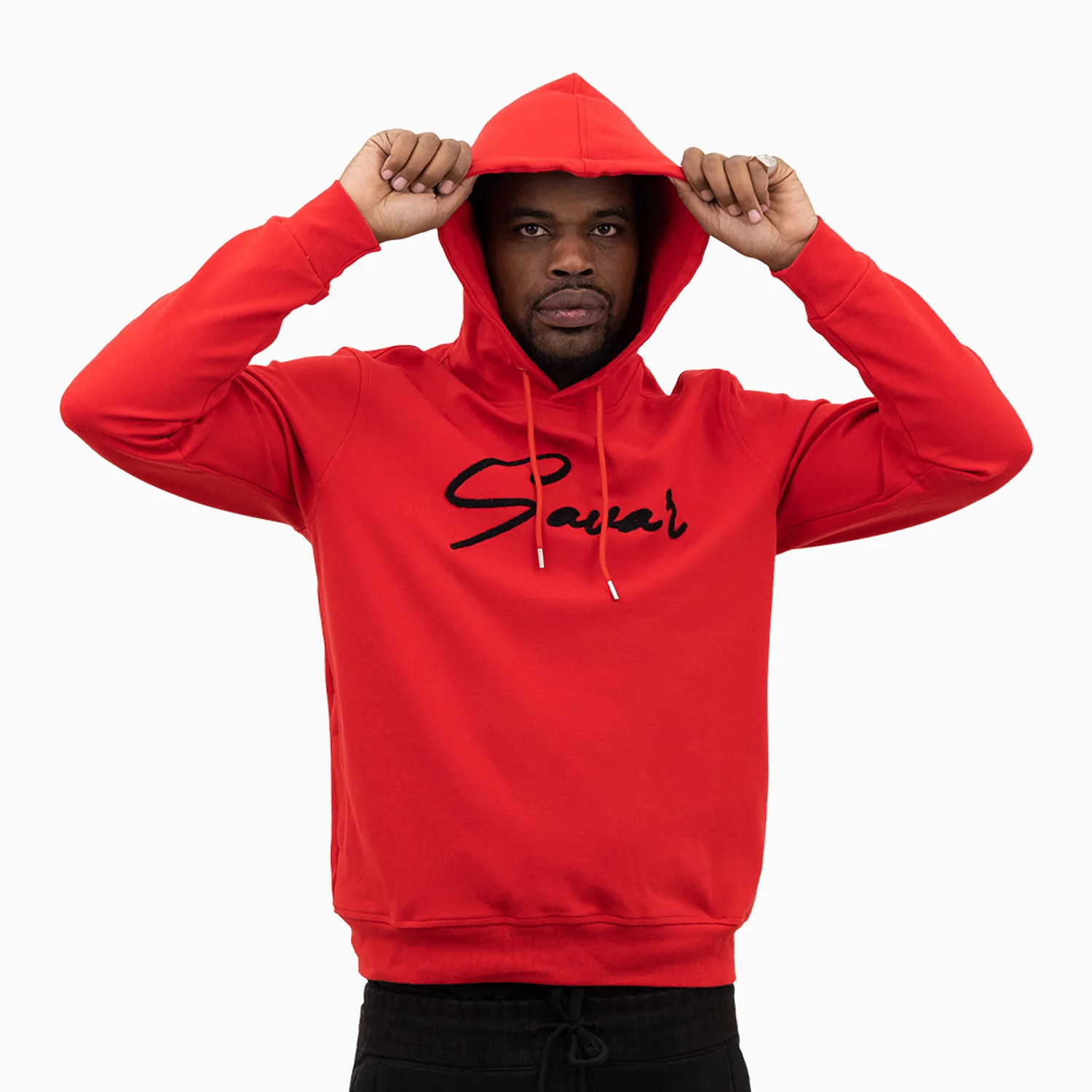 Men's Chenille Patch Pull Over Hoodie - Image 4