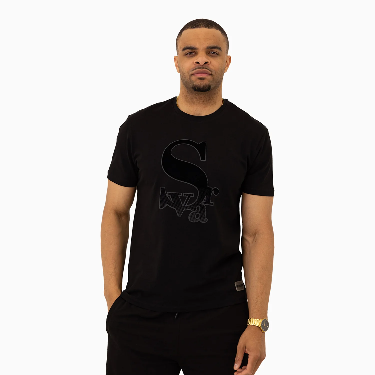 Men's Chenille Patch Short Sleeve T-Shirt - Image 4